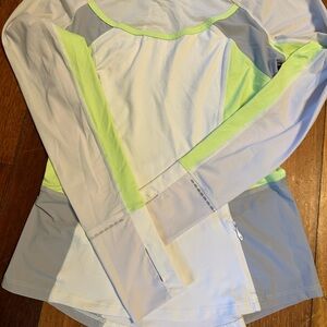 Lululemon Mesh Back Long Sleeve Top in White and Yellow